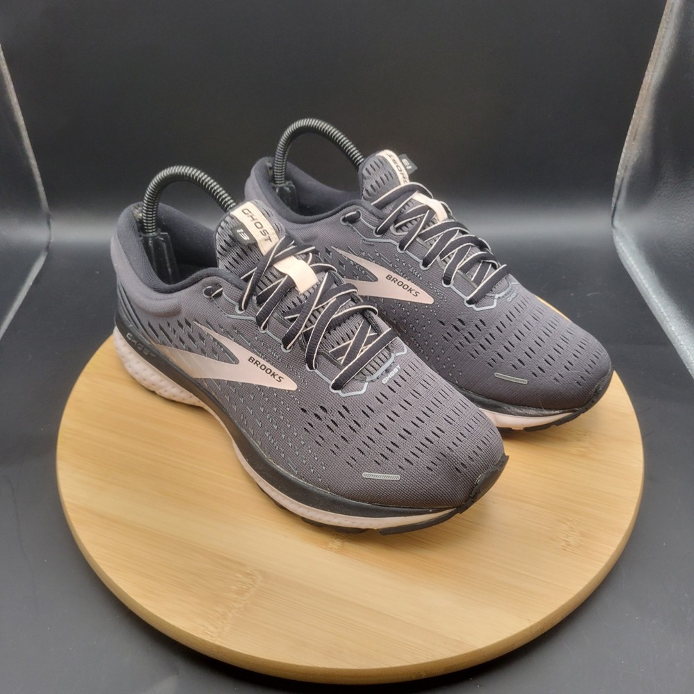 Brooks Ghost 13 Womens Running Shoes Grey Pink 1203381D062 Wide D Size 7.5